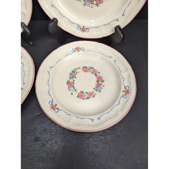 Tienshan Stoneware Cottage Floral 7 3/4 Inch Salad Plate Set of 4 - Picture 7 of 11